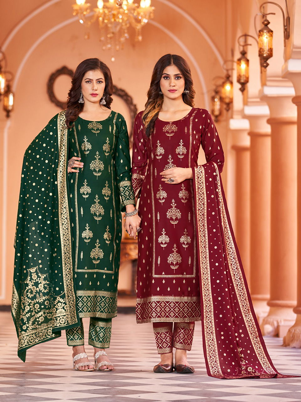 Nykaa Vol 3 Rayon Gold Printed Kurti With Bottom Dupatta Wholesale Price In Surat
